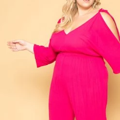 Bluebell Plus Size Courtney Jumpsuit - Fuchsia