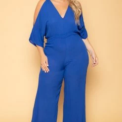 Bluebell Plus Size Courtney Jumpsuit - Royal Blue New Arrivals