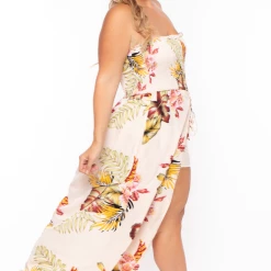 Bluebell Back In Stock Plus Size Floral Smocked Strapless Romper - Ivory 9 Bluebell Back In Stock Plus Size Floral Smocked Strapless Romper - Ivory