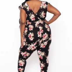 Bluebell Plus Size Leilani Floral Jumpsuit - Black