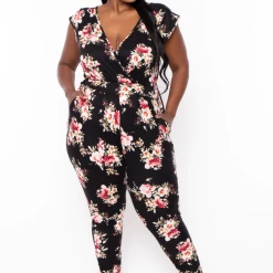 Bluebell Plus Size Leilani Floral Jumpsuit - Black