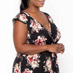 Bluebell Plus Size Leilani Floral Jumpsuit - Black