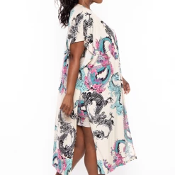 Bluebell Plus Size Dragon Kimono And Dress Set - Taupe Matching Sets 12 Bluebell Plus Size Dragon Kimono And Dress Set - Taupe Matching Sets