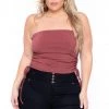 BlueBell Tops Plus Size Raylin Tube Top- Rust