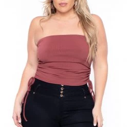 BlueBell Tops Plus Size Raylin Tube Top- Rust