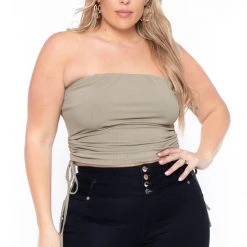 BlueBell Plus Size Raylin Tube Top- Sage
