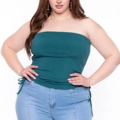BlueBell Tops Plus Size Raylin Tube Top- Teal