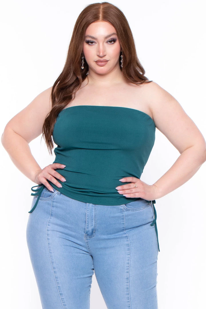 BlueBell Tops Plus Size Raylin Tube Top- Teal 3 BlueBell Tops Plus Size Raylin Tube Top- Teal
