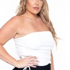 BlueBell Tops Plus Size Raylin Tube Top- White