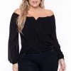 Bluebell Plus Size Aryana Cross Over Top - Black New Arrivals