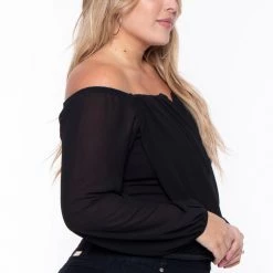 Bluebell Plus Size Aryana Cross Over Top - Black New Arrivals