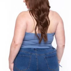 BlueBell Tops Plus Size Raylin Tube Top- Blue