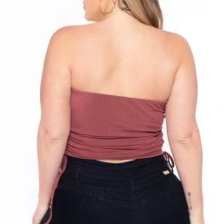 BlueBell Tops Plus Size Raylin Tube Top- Rust