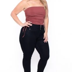 BlueBell Tops Plus Size Raylin Tube Top- Rust