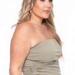 BlueBell Plus Size Raylin Tube Top- Sage