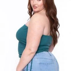 BlueBell Tops Plus Size Raylin Tube Top- Teal 7 BlueBell Tops Plus Size Raylin Tube Top- Teal