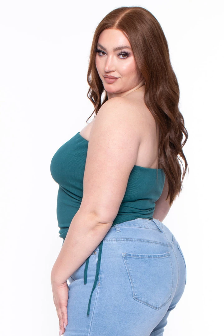 BlueBell Tops Plus Size Raylin Tube Top- Teal 5 BlueBell Tops Plus Size Raylin Tube Top- Teal