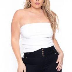 BlueBell Tops Plus Size Raylin Tube Top- White