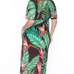 CACELIN Swimwear Plus Size Bree Tropical Bikini Set- Black