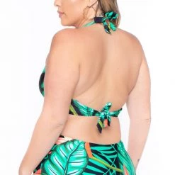 CACELIN Swimwear Plus Size Bree Tropical Bikini Set- Black