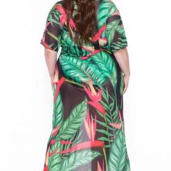 CACELIN Plus Size Maui Palm Swimsuit Set- Black 11 CACELIN Plus Size Maui Palm Swimsuit Set- Black