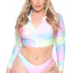 Cacelin Plus Size Veronica 3 Piece Bikini Set- Multi