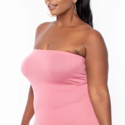 Capella Plus Size Elsie Basic Tube Midi Dress - Mauve