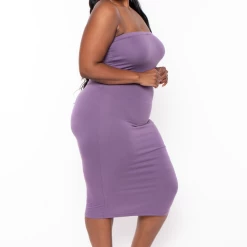 Capella Dresses Plus Size Elsie Basic Tube Midi Dress - Purple
