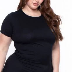 Capella Plus Size Josie Ruched Bodycon Dress- Black
