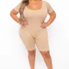 Capella Plus Size Martha Basic Romper - Khaki