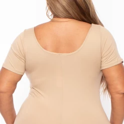 Capella Plus Size Martha Basic Romper - Khaki