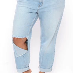Cello Jeans Plus Size Girlfriend Destroyed Jean - Light Wash