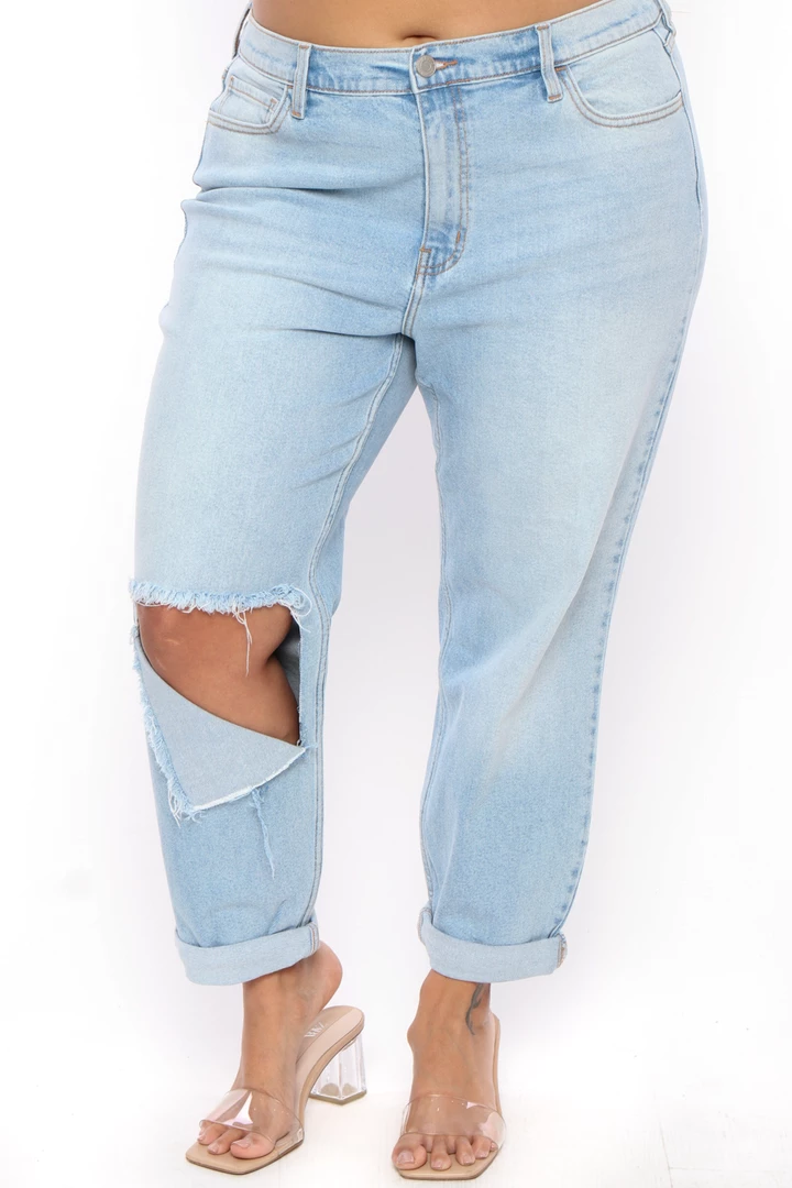 Cello Jeans Plus Size Girlfriend Destroyed Jean - Light Wash 3 Cello Jeans Plus Size Girlfriend Destroyed Jean - Light Wash