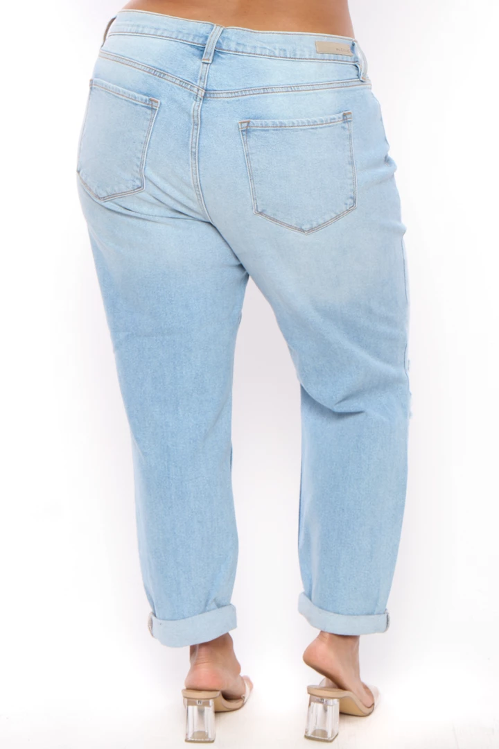 Cello Jeans Plus Size Girlfriend Destroyed Jean - Light Wash 7 Cello Jeans Plus Size Girlfriend Destroyed Jean - Light Wash