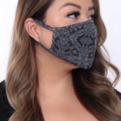 Curvy Sense Washable & Reusable Face Mask - Abstract Black