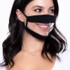 Curvy Sense Reusable Transparent Clear Face Mask - Black Face Masks 1 Curvy Sense Reusable Transparent Clear Face Mask - Black Face Masks