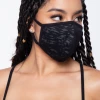 Curvy Sense Washable & Reusable Burnout Face Mask - Black Face Masks