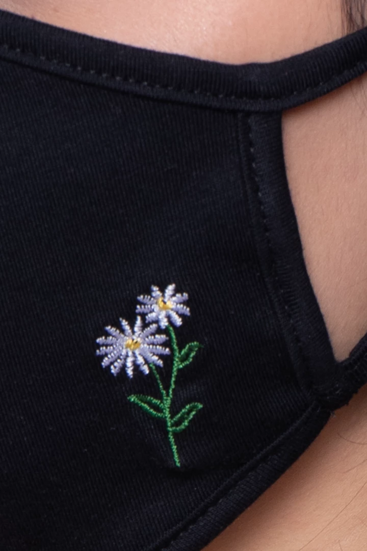 Curvy Sense Washable & Reusable Embroidered Face Mask - Flower Face Masks 4 Curvy Sense Washable & Reusable Embroidered Face Mask - Flower Face Masks