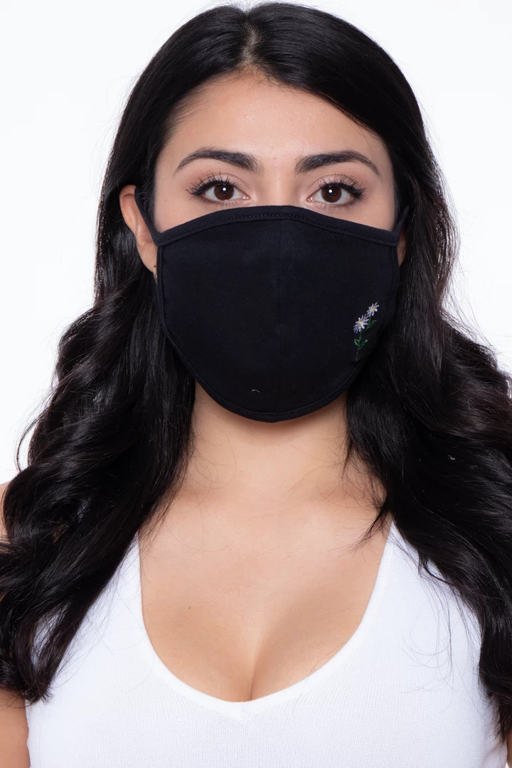 Curvy Sense Washable & Reusable Embroidered Face Mask - Flower Face Masks 5 Curvy Sense Washable & Reusable Embroidered Face Mask - Flower Face Masks