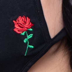 Curvy Sense Face Masks Washable & Reusable Embroidered Face Mask - Rose