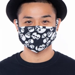 Curvy Sense Face Masks Washable & Reusable Face Mask - Skull Black