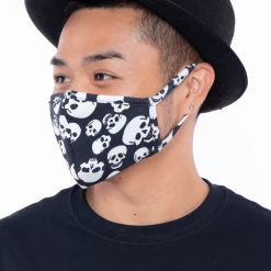 Curvy Sense Face Masks Washable & Reusable Face Mask - Skull Black