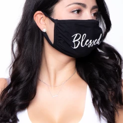 Curvy Sense Washable & Reusable Printed Face Mask - Blessed