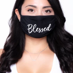 Curvy Sense Washable & Reusable Printed Face Mask - Blessed
