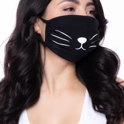 Curvy Sense Washable & Reusable Printed Face Mask - Cat Face Masks