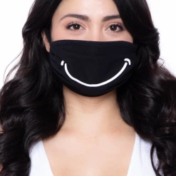 Curvy Sense Washable & Reusable Printed Face Mask - Smiley Face