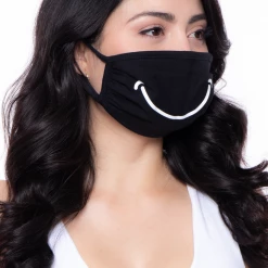 Curvy Sense Washable & Reusable Printed Face Mask - Smiley Face