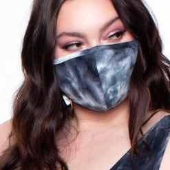 Curvy Sense Washable & Reusable Printed Tie-Dye Face Mask - Black