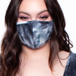 Curvy Sense Washable & Reusable Printed Tie-Dye Face Mask - Black