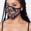 Curvy Sense Washable Dual-Layer Lace-Trimmed Snakeskin Satin Face Mask - Ivory Face Masks 1 Curvy Sense Washable Dual-Layer Lace-Trimmed Snakeskin Satin Face Mask - Ivory Face Masks
